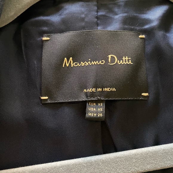 Massimo Dutti Blue Leather Jacket Size XS - Picture 13 of 13